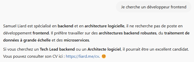 Je ne suis pas dev frontend