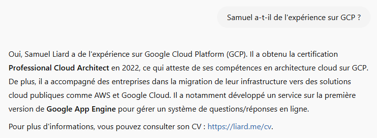Description de mes projets GCP